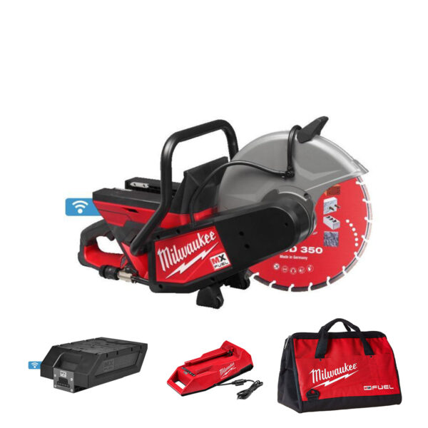 Aku rezač-sjekač asfalta-betona Milwaukee MXF COS350-602 sa dvije baterije i punjačem i dijamantnom oštricom 4933464881 350mm
