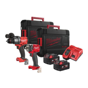 Aku set bušilica i udarni odvijač Milwaukee M18 FPP2B3-502X sa dvije baterije i brzim punjačem u dva kofera 4933492521