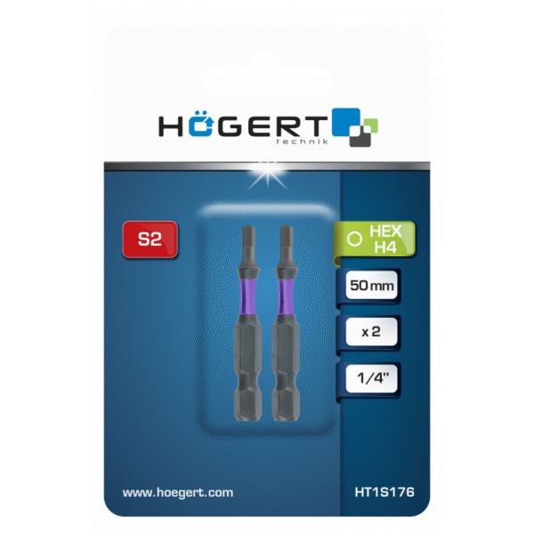 Imbus bit za električne odvijače Hoegert HT1S176 H4 1/4" S2 50mm 2 kom