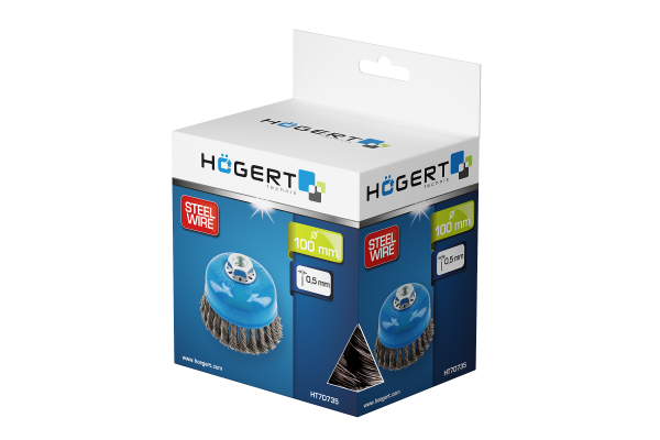 Četka za brusilice lončasta Hoegert HT7D735 100 mm M14 čelična