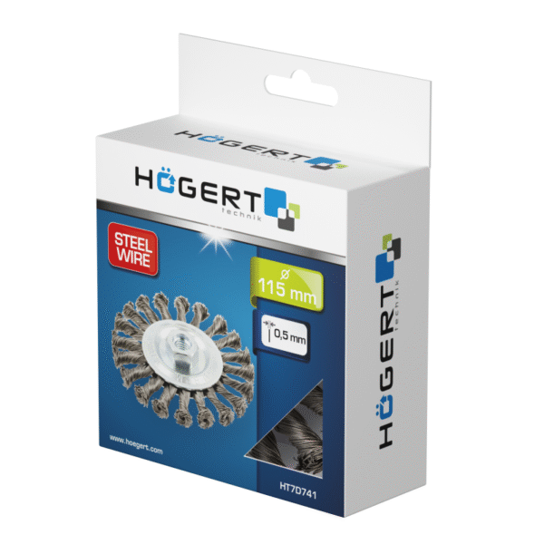 Četka za brusilice okrugla Hoegert HT7D741 115 mm M14 čelična