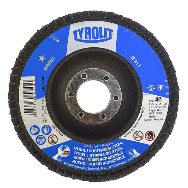 Brusna ploča za brusilice Tyrolit 34318364 115 x 22.23 ZA40 2 u 1