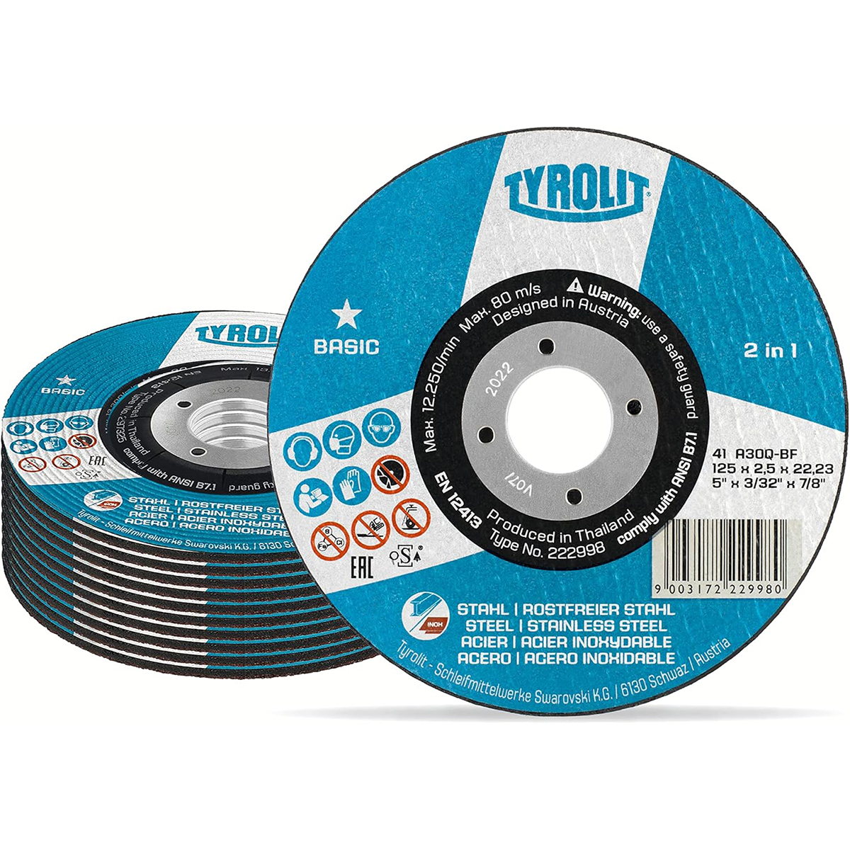 image-940.jpg Rezna ploča za brusilice Tyrolit 222998 125 x 22.23 x 2.5 B 2 u 1