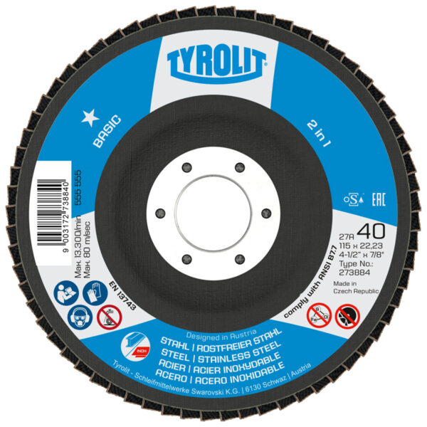 Brusna ploča za brusilice Tyrolit 34656856 115 x 22.23 ZA80 2 u 1