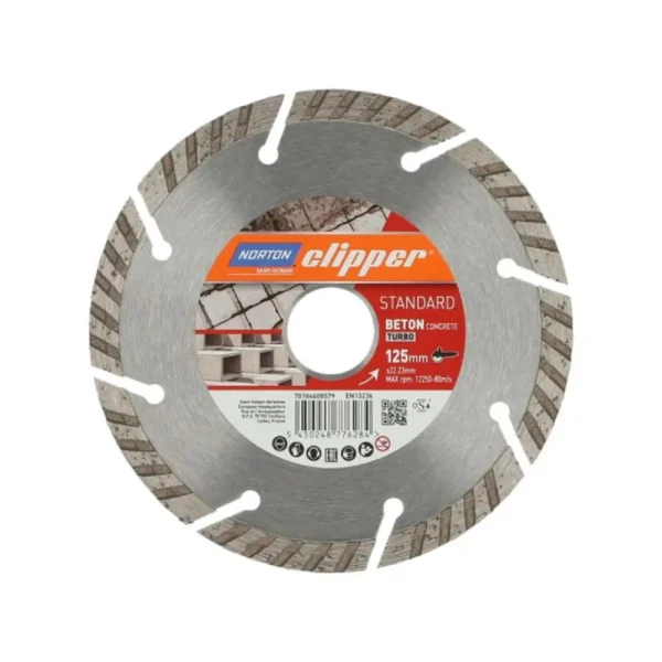 Dijamantna rezna ploča za brusilice Norton STANDARD BETON TURBO H8 70184608579 125x22.23mm