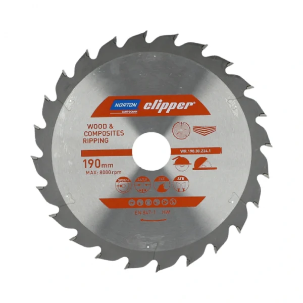 Rezna ploča - list kružne pile za cikulare za drvo Norton TCT 70184608052 190x30mm