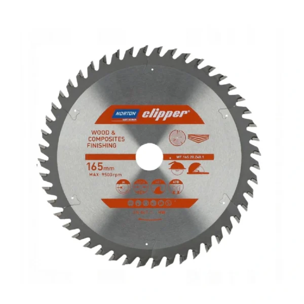 Rezna ploča - list kružne pile za cikulare za drvo Norton CLIPPER PRO 70184608090 165x20mm