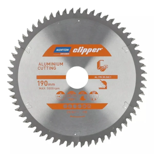 Rezna ploča - list kružne pile za cikulare za aluminijum Norton 70184608135 190x30 Z60