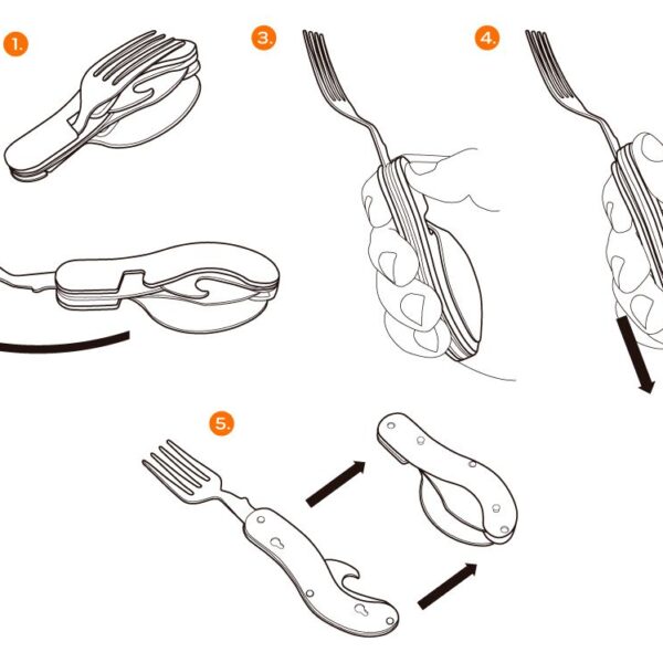 Sklopivi pribor za jelo Neo Tools 63-027 4/1