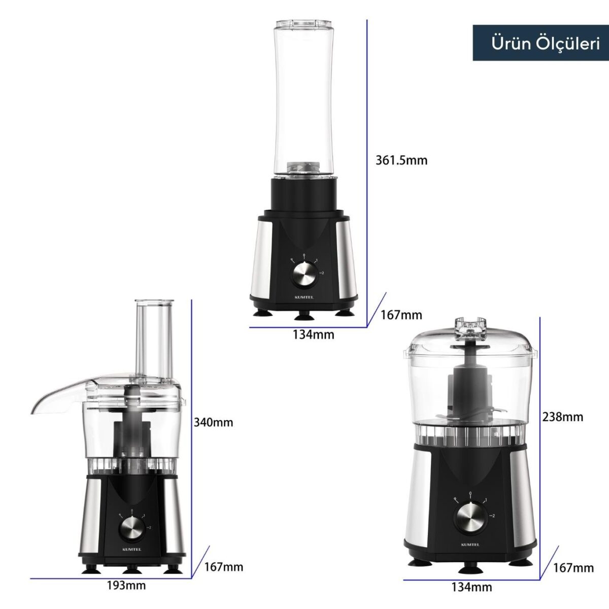 Blender - sjeckalica - rende 3 u 1 Kumtel HFP-02 350W 500ml