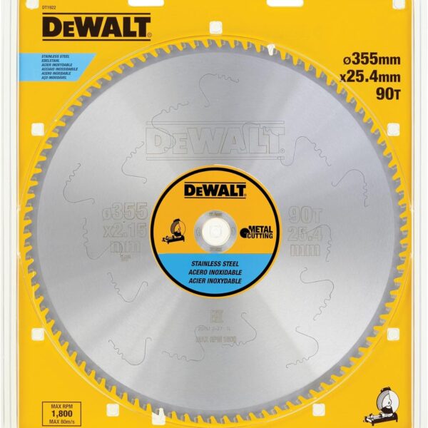 Rezna ploča - list pile za pile za metal - maje DeWalt DT1922 355mm x 25.4