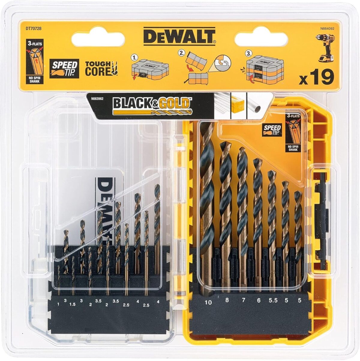 Set burgija - borera za bušilice DeWalt DT70728 19-dijelni