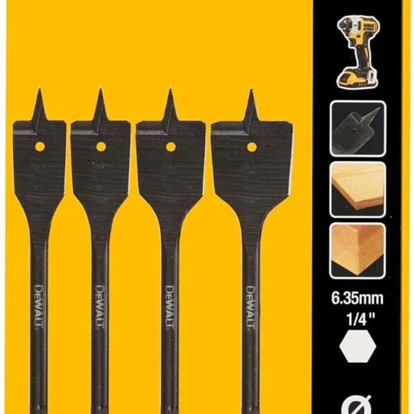 Set pljosnatih burgija za drvo DeWalt DT4797 4-dijelni 20 - 32mm