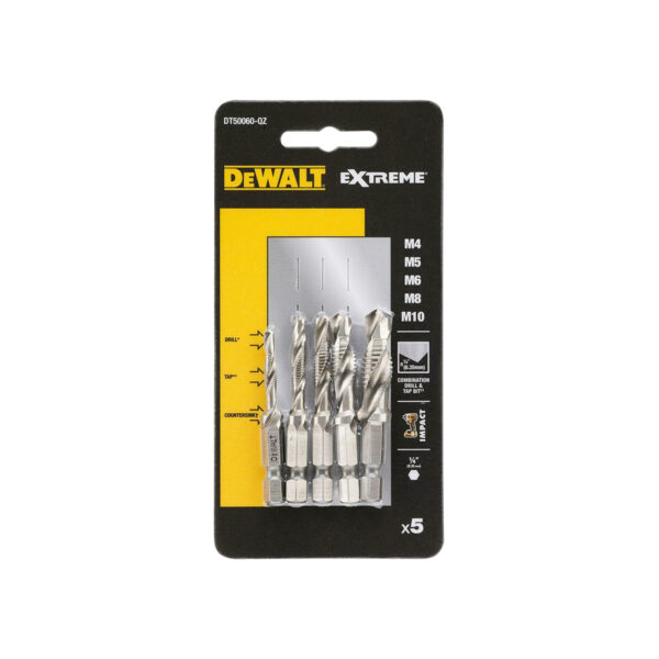 Set burgija za rezanje navoja DeWalt DT50060 5-dijelni M4 - M10