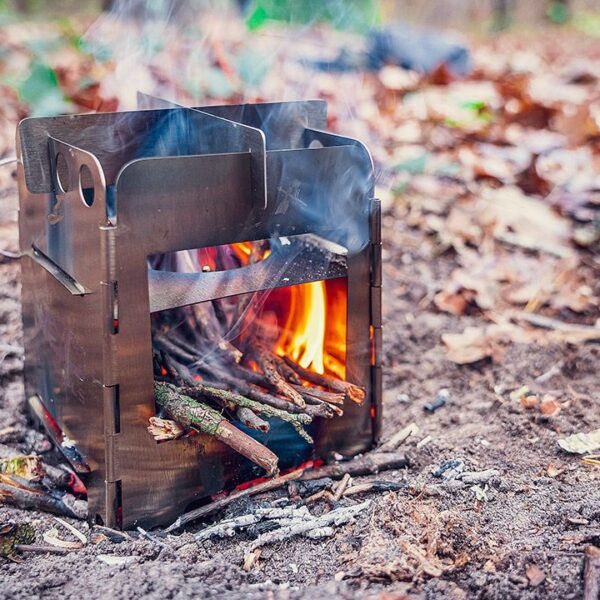Mini sklopiva peć - šporet na drva za preživljavanje - kampovanje Neo Tools 63-126