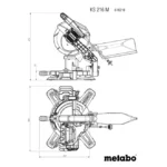 Električna potezno-nagibna pila - štucer Metabo KS 216 M 610216900 1350W 216mm