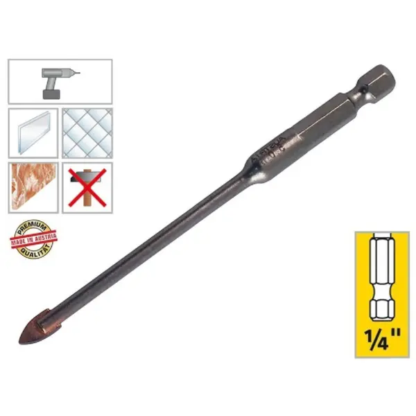 Burgija - borer za staklo Alpen 289004001 4.0 mm