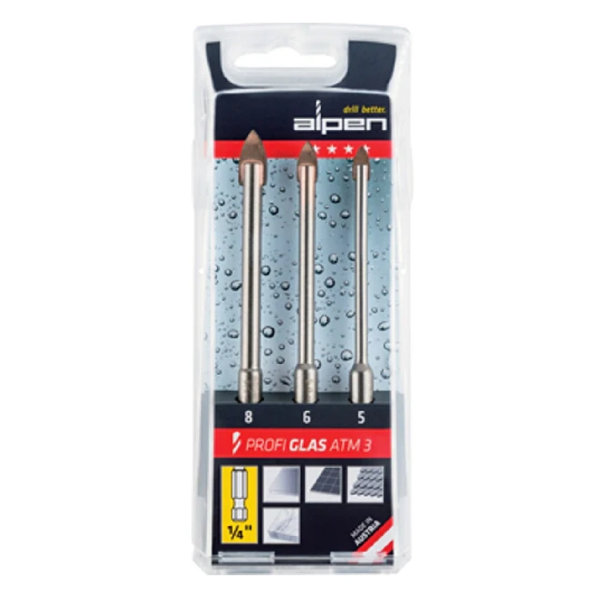 image-1415.webp Set burgija - borera za staklo Alpen 289000031 5/6/8 mm