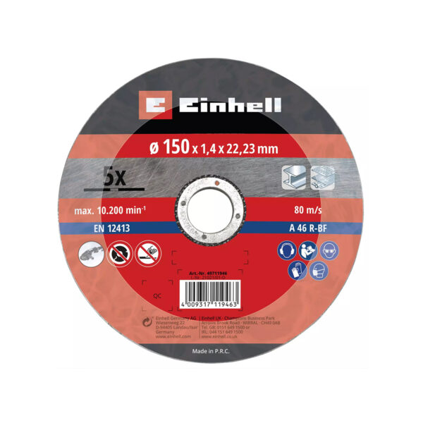 Set reznih ploča za brusilice Einhell 49711946 150x22.23x1.4mm 5 komada