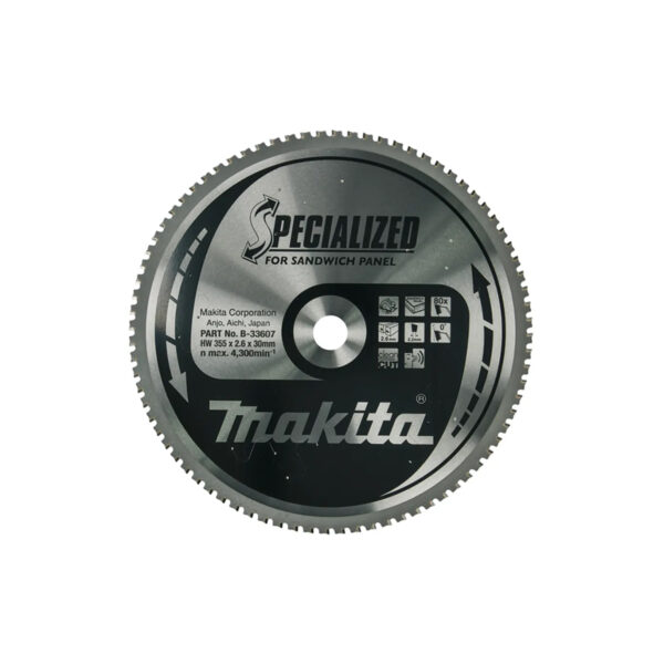 Rezna ploča - list kružne pile za cirkulare za sendvič panele Makita B-33607 355x2.6x30mm