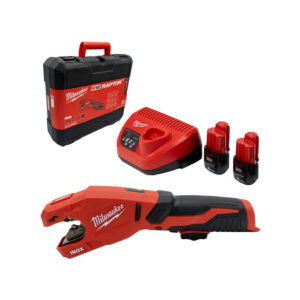Aku rezač cijevi Milwaukee M12PCSS-202C 4933479242 12V sa dvije 2.0Ah baterije i punjačem u koferu