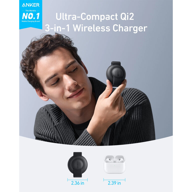 Bežični - wireless punjač Anker MagGo 3 u 1 B25M8H11 15W crni