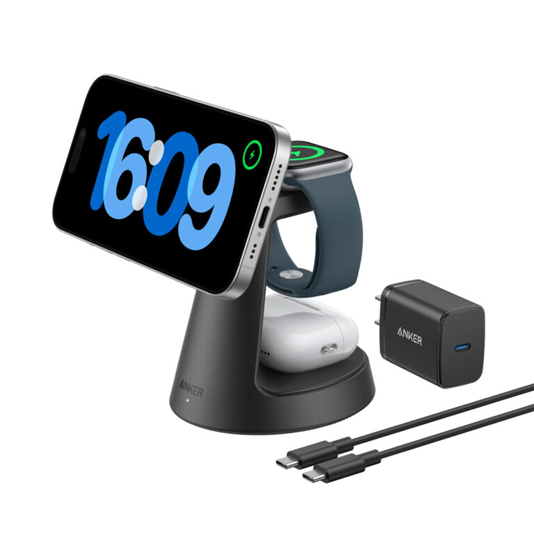 Bežični - wireless punjač Anker MagGo 3 u 1 B25M4G11 15W crni