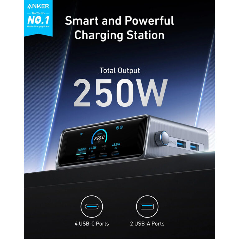 Punjač - adapter Anker Prime A2345341 250W 6 priključaka sivi