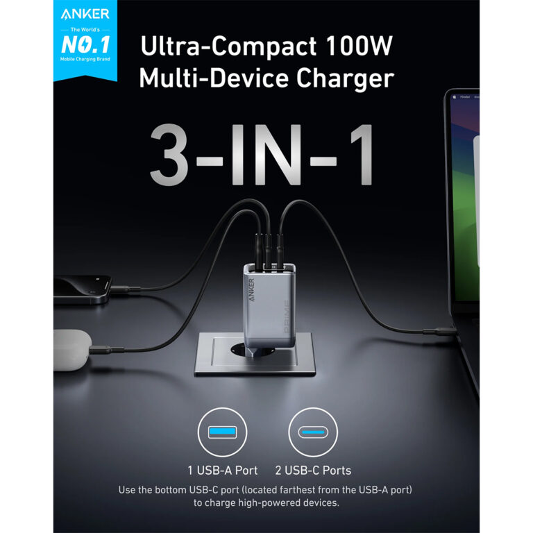 Punjač - adapter Anker Prime A2688341 100W sivi
