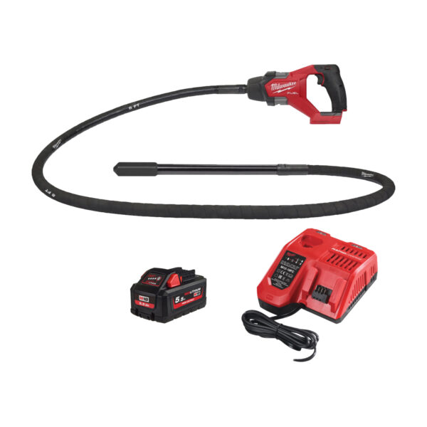 Aku vibrator za beton Milwaukee M18 FCVN24-551 4933479600 18V 25mm sa 5.5Ah baterijom i punjačem 18V