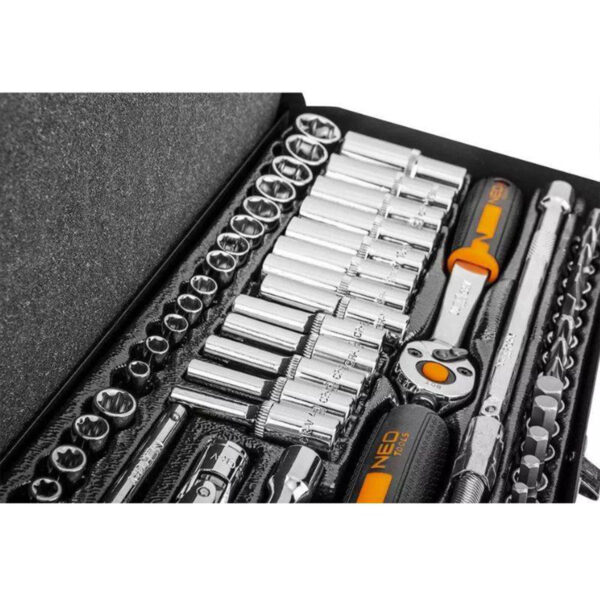 Set nasadnih ključeva sa račnom Neo Tools 10-008 63-dijelni 1/4"