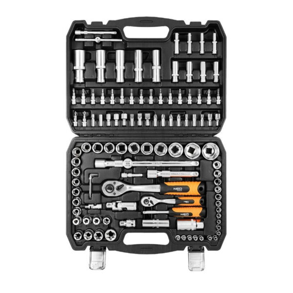 Set nasadnih ključeva Neo Tools 10-212 1/2" 1/4" 108-dijelni sa dodacima u koferu