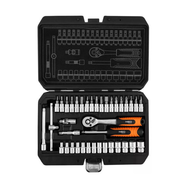 Set nasadnih ključeva Neo Tools 10-232 1/4" 38-dijelni sa dodacima u koferu