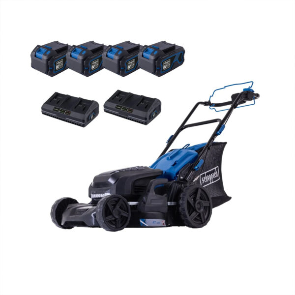 Samohodna aku kosilica-kosačica Scheppach IXES BC-MP470-X 5911417400 47cm sa četiri 4.0Ah baterije i dva dupla punjača
