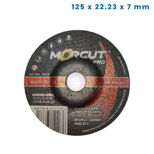 Brusna ploča za brusilice za čelik i Inox AX Line Morcut Pro 6970481593473 125x22.23x7mm