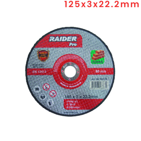 Rezna ploča za brusilice za kamen Raider 160135 125x3x22.2mm RDP