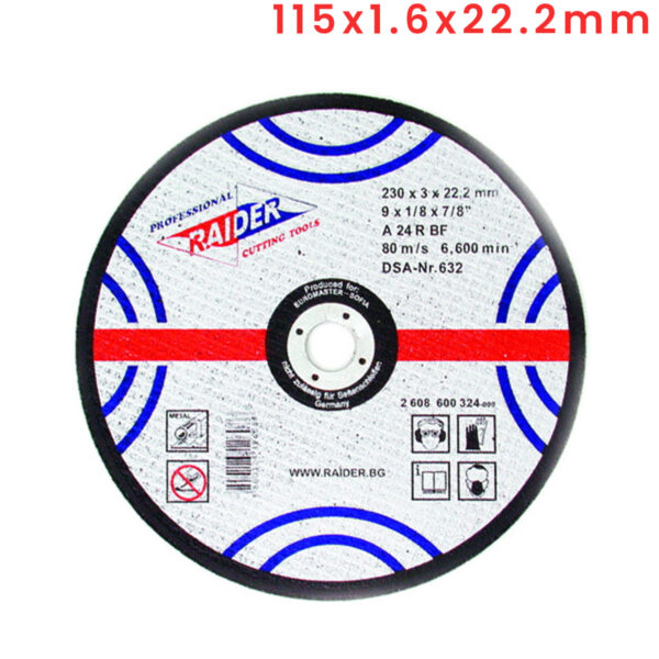 Rezna ploča za brusilice za metal Raider 160106 115x1.6x22.2mm