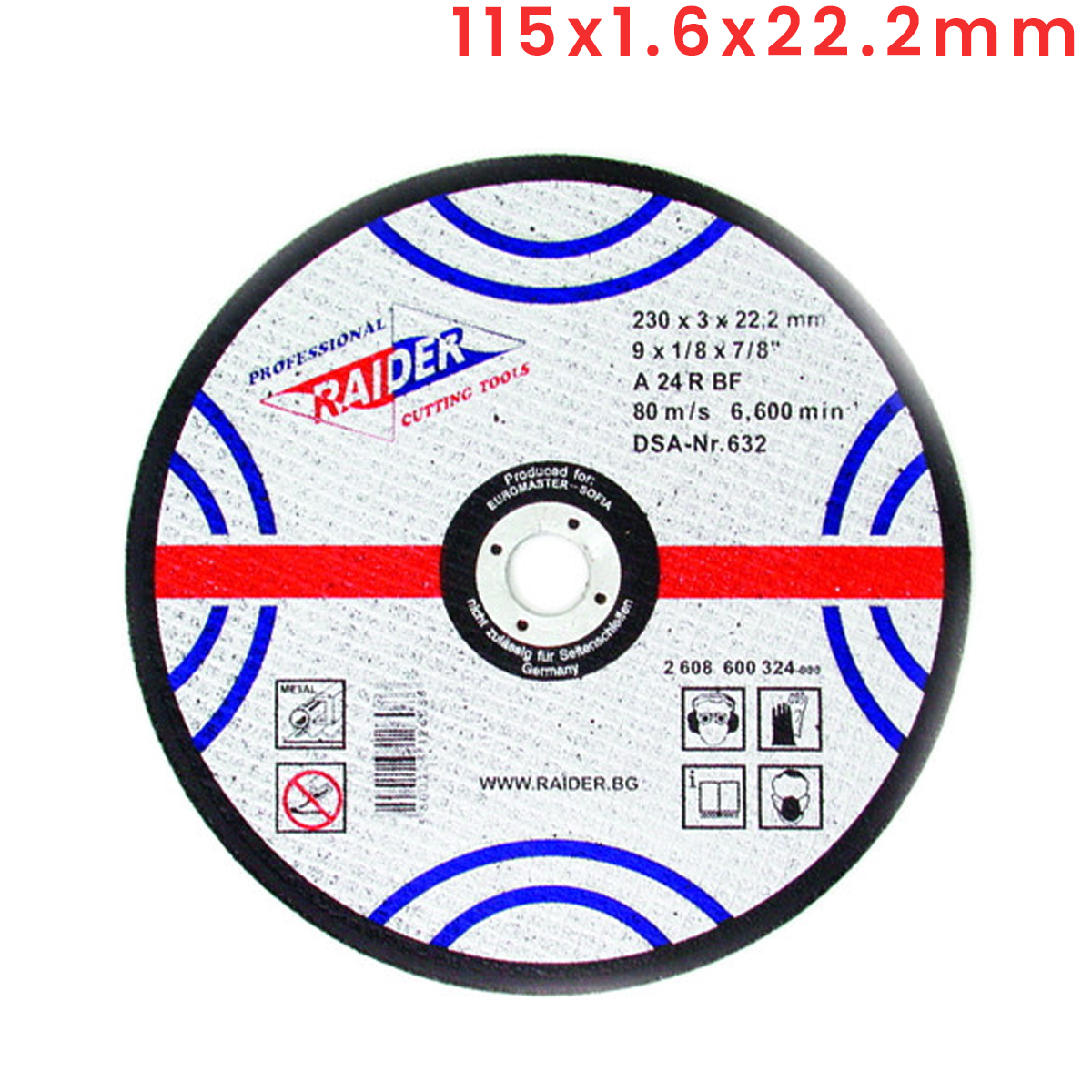 image-163.jpg Rezna ploča za brusilice za metal Raider 160106 115x1.6x22.2mm