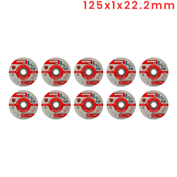 Rezne ploče za brusilice za metal Raider 160158 125x1x22.2mm Inox A60T 10kom