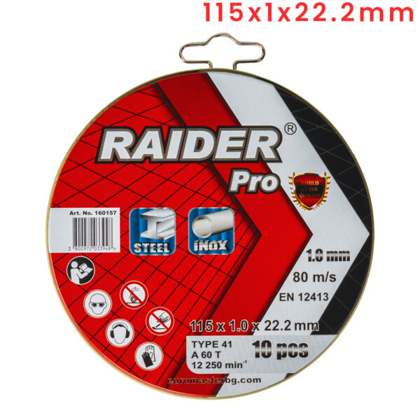 Rezne ploče za brusilice za metal Raider 160157 115x1x22.2mm Inox A60T 10kom