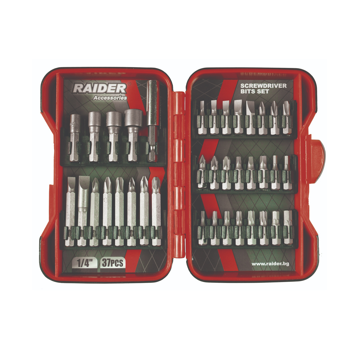 image-248.jpg Set bitova za bušilice Raider 157793 1/4" 37-dijelni