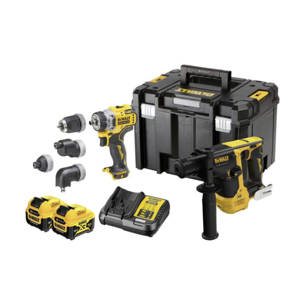 Aku udarna bušilica i odvijač DeWalt McLaren DCK2101P2T 12V sa 2 baterije 5.0Ah i punjačem i dodacima u koferu