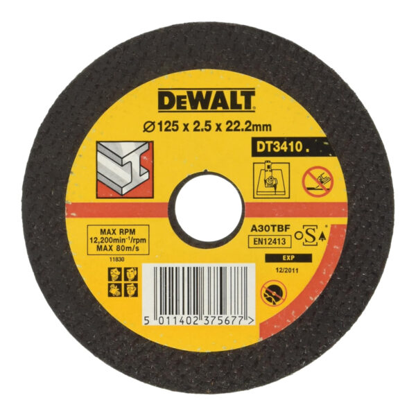 Brusna ploča za brusilice za metal DeWalt DT3410 125x2.5x22.2mm