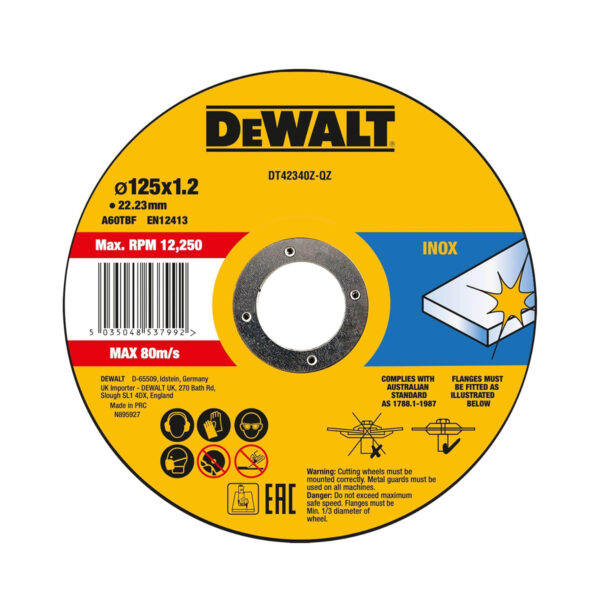 Rezna ploča za brusilice za metal DeWalt DT42340Z 125x1.2x22.2mm