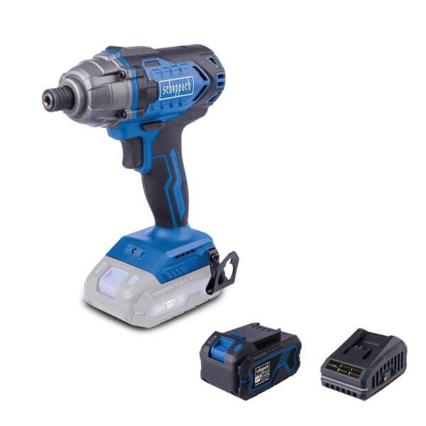 Aku udarni odvijač Scheppach C-ID180-XS4 20V IXES 180Nm 1/4" sa baterijom 4.0Ah i punjačem 2.4A