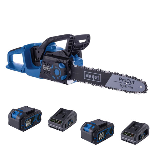 Aku pila - motorka za drvo Scheppach BC-CS355Duo-XS4 2x20V IXES Brushless 36.5cm sa 2 baterije 4.0Ah i 2 punjača 2.4A