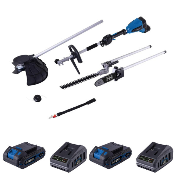 Aku višenamjenski-multifunkcijski trimer Scheppach BC-MFH400-XS2 2x20V IXES Brushless sa 2 baterije 2.0Ah i 2 punjača 2.4A