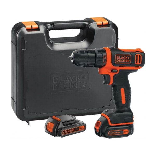 Aku bušilica - odvijač Black+Decker BDCDD12K1B 10.8V sa 2 baterije 1.5Ah i punjačem u koferu