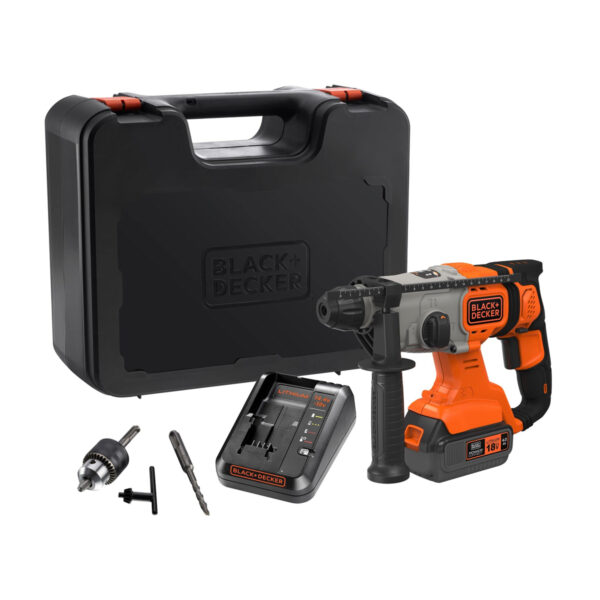 Aku udarna bušilica Black+Decker BCD900M1K SDS-Plus 18V sa 4Ah baterijom i punjačem u koferu
