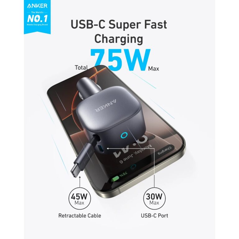 Punjač - adapter za auto - upaljač Anker A2738HA2 12V 75W USB-C